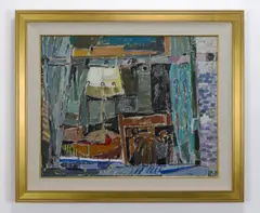 Untitled (Interior Window) by Jehudith Sobel, oil on canvas, sold May 2018