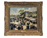 Market Scene by Henri Barnoin, oil on board, sold Sep 2018