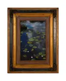 April Lilies, 62.59 by John Meyer, mixed media on canvas, sold Sep 2018