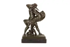 Thésées Combattant le Minotaure by Antoine-Louis Barye, bronze on marble base, sold Sep 2018