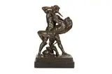 Thésées Combattant le Minotaure by Antoine-Louis Barye, bronze on marble base, sold Sep 2018