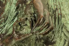 Hands Relief by Henry Moore, 1952/ cast 1956, bronze mounted on a velvet lined backing board, sold Sep 2018