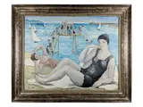 Untitled (Beach Scene) by Alice Halicka, oil on canvas, sold Sep 2018