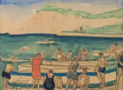 Plage de Capri, Grande Marina by Kazimierz Zieleniewski, 1926, Aquarelle et mine de plomb, sold Jun 2026
