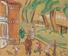 Pavillon Davioud au jardin du Luxembourg by Kazimierz Zieleniewski, Aquarelle et mine de plomb, sold Jun 2026