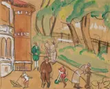 Pavillon Davioud au jardin du Luxembourg by Kazimierz Zieleniewski, Aquarelle et mine de plomb, sold Jun 2026