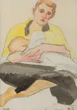 Portrait de femme de l’artiste by Kazimierz Zieleniewski, 1924, Aquarelle sur traits de fusain, sold Jun 2026