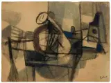 Composition by Maurice Estève, Fusain et crayon gras, sold May 2026