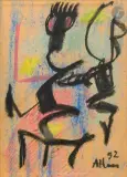 Le Couple by Jean-Michel Atlan, 1952, Pastel et fusain sur papier, sold May 2026