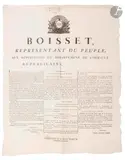 conventionnel (Drôme) by Joseph-Antoine Boisset, Affiche, Boisset, Représentant du Peuple, aux Républicains du Département de l’Hérault, Mo, sold May 2026