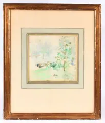 La mare aux canards by Berthe Morisot, 1885, Aquarelle, sold Dec 2025