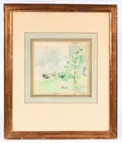 La mare aux canards by Berthe Morisot, 1885, Aquarelle, sold Dec 2025