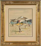 Paysage de Provence by Yves Brayer, vers 1950, Aquarelle rehaussée de gouache, sold Dec 2025