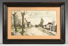 Vaires by Fernand Herbo, Aquarelle gouachée sur traits de crayon, sold Dec 2025