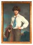 Portrait de jeune homme à la cravate by Hélène Mostiker-Lavergne, 1928, Pastel sur toile, sold Dec 2025