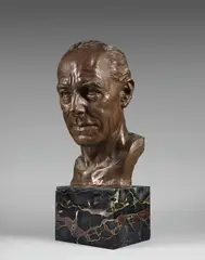 Portrait de Pierre Lecomte du Nouy by Malvina Hoffman, 1948, Épreuve en bronze patiné, sold Dec 2025