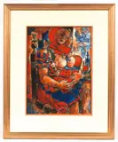 Mère allaitant son enfant by Marcel Gromaire, 1942, Gouache sur traits d'encre, sold Dec 2025