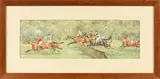 Le saut de la haie by Charles Bombled, Aquarelle, sold Nov 2025