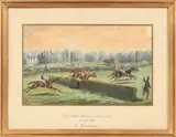Grand Steeple Chase, La Marche, 20 mai 1852 by Johnny Audy, Aquarelle, sold Nov 2025