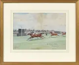 The Wokingham Stakes, Ascot by John Beer, 1907, Gouache, sold Nov 2025