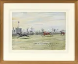 The Eclipse Stakes - Sandown Park by John Beer, 1911, Gouache, sold Nov 2025