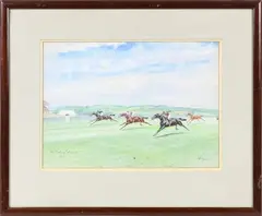 The Newbury Spring Cup by John Beer, 1907, Gouache, sold Nov 2025