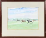 The Newbury Spring Cup by John Beer, 1907, Gouache, sold Nov 2025