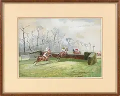 Grand International Handicap Steeple Chase by John Beer, Gouache, sold Nov 2025