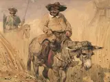 Don Quichotte et Sancho Pancha by Alexandre-Gabriel Decamps, Aquarelle, sold Nov 2025