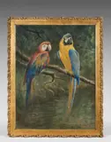 Deux aras branchés by Henri van Zuylen, 1904, Pastel sur toile, sold Nov 2025