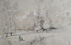 31 août et 1er septembre 1841 La route de Barèges, à Luz (Saint-Sauveur dans les hautes Pyrénées) Deux dessins aquarellés, localisés et datés en bas à gauche Pe by William Wyld, Crayon noir et rehauts de gouache blanche sur papier mi-teinte, sold Jun 2026
