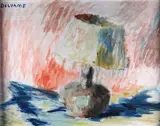 Nature morte à la lampe by Louise Delorme, Aquarelle sur papier, sold Jun 2026