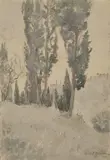Menton, les ifs de Pian by André Jacques, Aquarelle signée en bas à droite et datée, sold May 2026