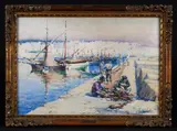 Sur les quais à Alger by Gilbert Galland, Aquarelle, sold May 2026