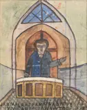 Sans titre by Nikifor Krinicki, vers 1950, Gouache sur papier, sold May 2026