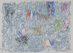 Composition by Claude Viseux, 1958, Pastel, sold May 2026