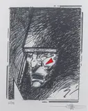 Le Shaman by Philippe Druillet, Lithographie en noir et rouge, sold Jun 2026
