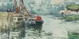 Petit port par gros temps by Fernand Herbo, Aquarelle et encre, sold Jun 2026