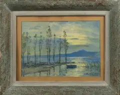Vue sur le lac du Bourget au couchant by Eugène Villon, 1950, Aquarelle, sold Jun 2026