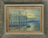 Vue sur le lac du Bourget au couchant by Eugène Villon, 1950, Aquarelle, sold Jun 2026