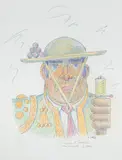 Picador de face by Arnaud Saez, Pastel et encre (plume), sold Jun 2026