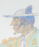 Torero de profil by Arnaud Saez, Pastel et encre (plume), sold Jun 2026