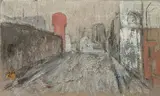 Paysage industriel en banlieue by Henri André Martin, Huile et gouache sur toile, non signée, sold Jun 2026