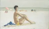 Baigneuse en bord de mer by Henri André Martin, Gouache sur toile, sold Jun 2026