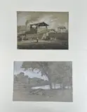 Forteresse dominant une rivière by Jean Baptiste Frénet, Aquarelle sur mise en place au crayon, sold Jun 2026