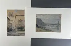 Pont sur le Rhône Dessin au pastel by Pierre Combet-Descombes, Aquarelle signée en bas à gauche, sold Jun 2026