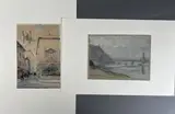 Pont sur le Rhône Dessin au pastel by Pierre Combet-Descombes, Aquarelle signée en bas à gauche, sold Jun 2026