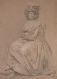 Portait de femme assise sur une chaise by Pierre Chasselat, Crayon noir et rehauts de craie blanche sur papier brun, sold Jun 2026