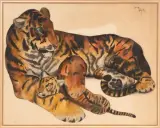 Tigre et son petit by Georges Lucien Guyot, Aquarelle, sold Jun 2026