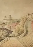 Rome, la Villa Médicis by Jacques Etienne Thierry, Aquarelle, sold Jun 2026